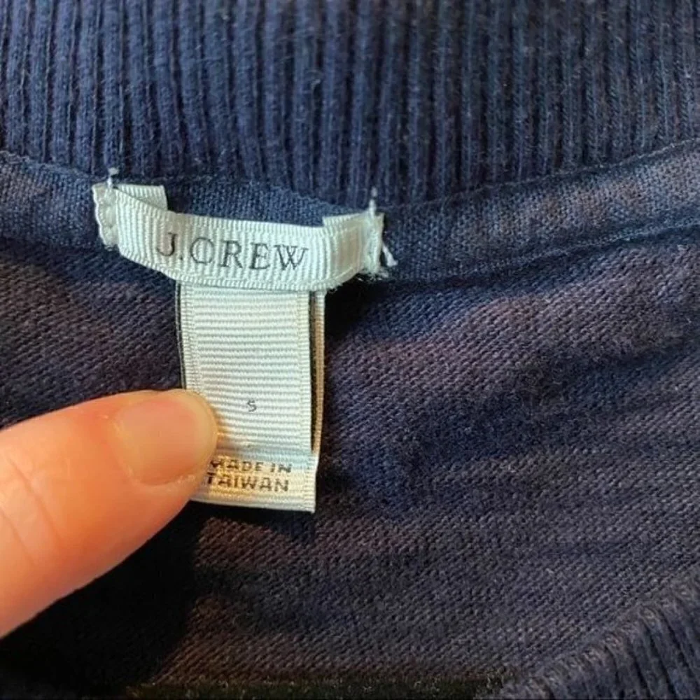J. Crew Tortoise Button Stripe Pullover S